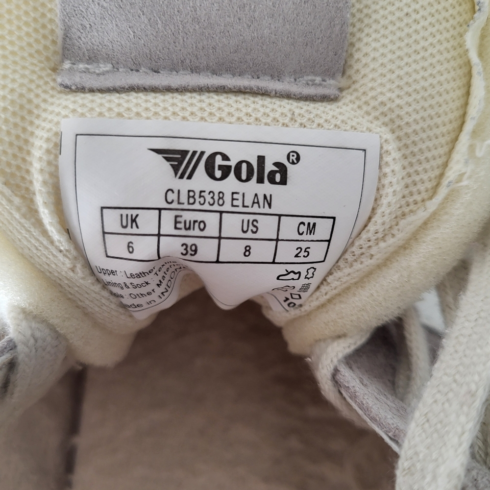 Gola Women's Gray Suede Sneakers with White Stripes and Gum Sole - Picture 7 of 10